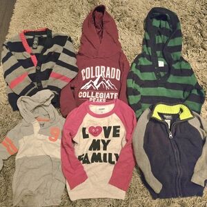 Kids Graphic and Striped Hoodies and Tops Set